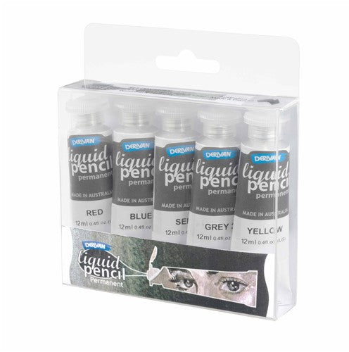 Derivan Liquid Pencil Set 5x12ml Permanent