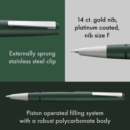 Lamy 2000 LE Fountain Pen Pine Green with Notebook B5 Set