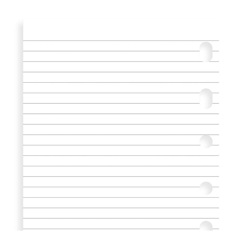 Filofax Lined Notepaper Pocket Organiser Refill