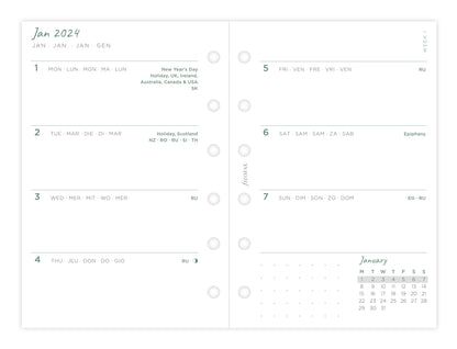 Filofax Eco Pocket Week on Two Pages Diary Refill