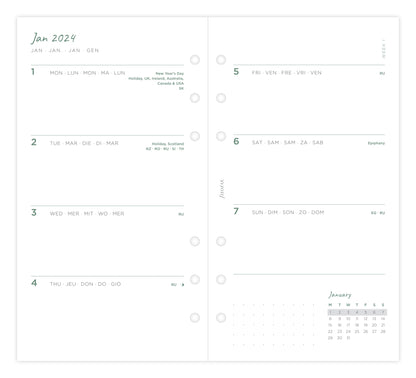 Filofax Eco Personal Week on Two Pages Diary Refill