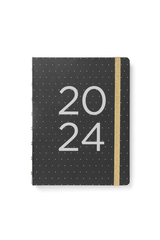 Filofax Planner Moonlight A5 Week to View Black 2024