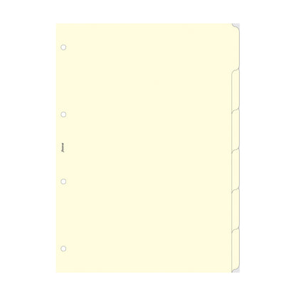 Filofax Accessory Dividers Blank 6 Tabs A4 Cotton Cream
