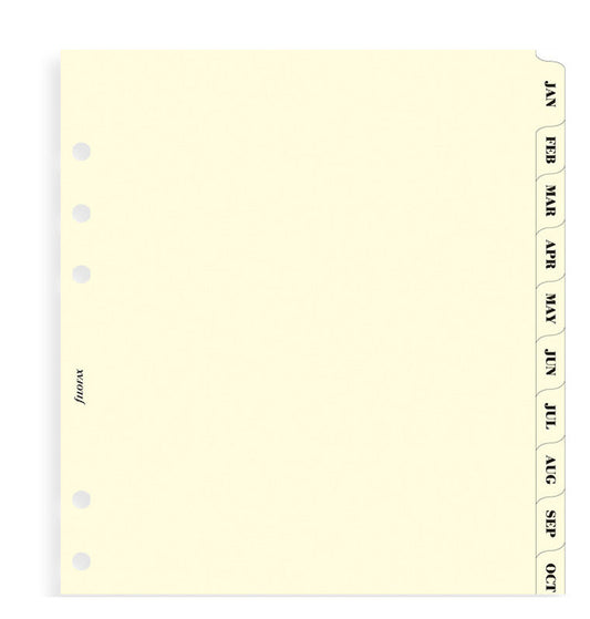 Filofax A5 Jan - Dec Index Refill Organiser/Clipbook