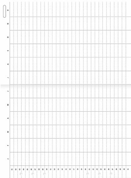 Filofax Undated Clipbook Refill A5 Year Planner