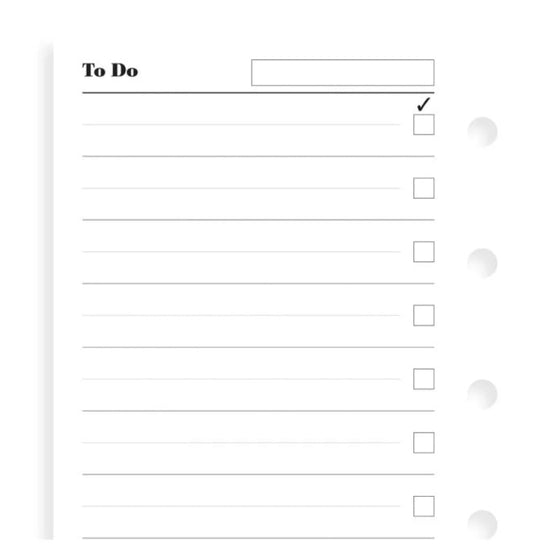 Filofax Refill Mini To Do Pad
