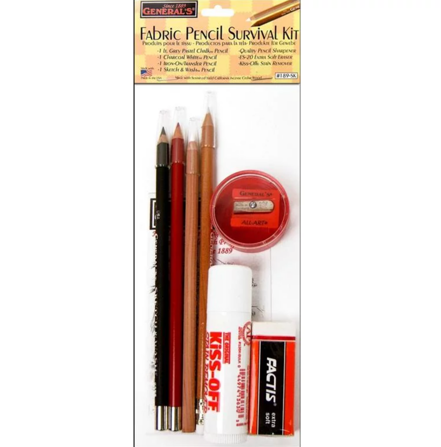 General's Fabric Pencil Survival Kit Set of 7