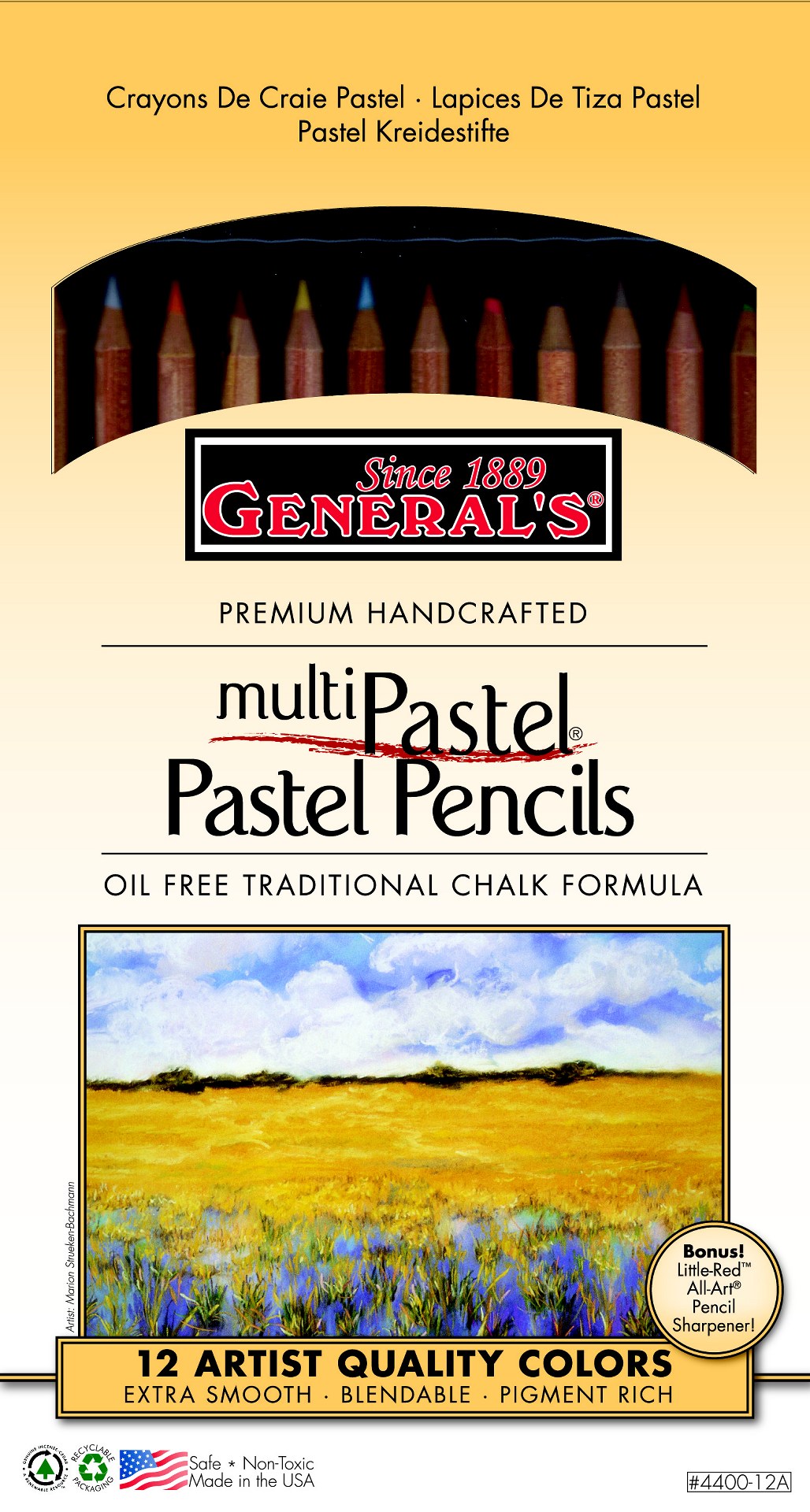 General's Pastel Chalk Pencils Assorted Colours - Pack Of 12
