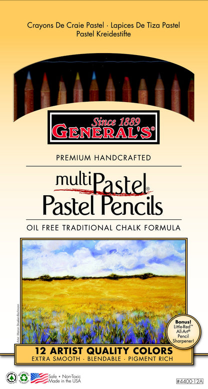 General's Pastel Chalk Pencils Assorted Colours - Pack Of 12