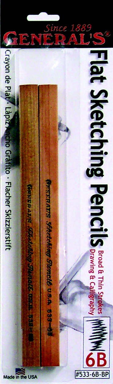 General's Flat Sketching Pencil 6B 2 Piece Set