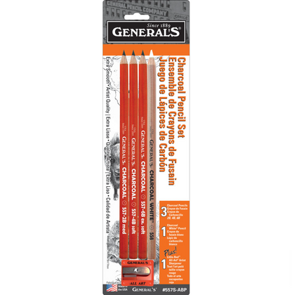 General's Charcoal Pencil + Sharpener Set