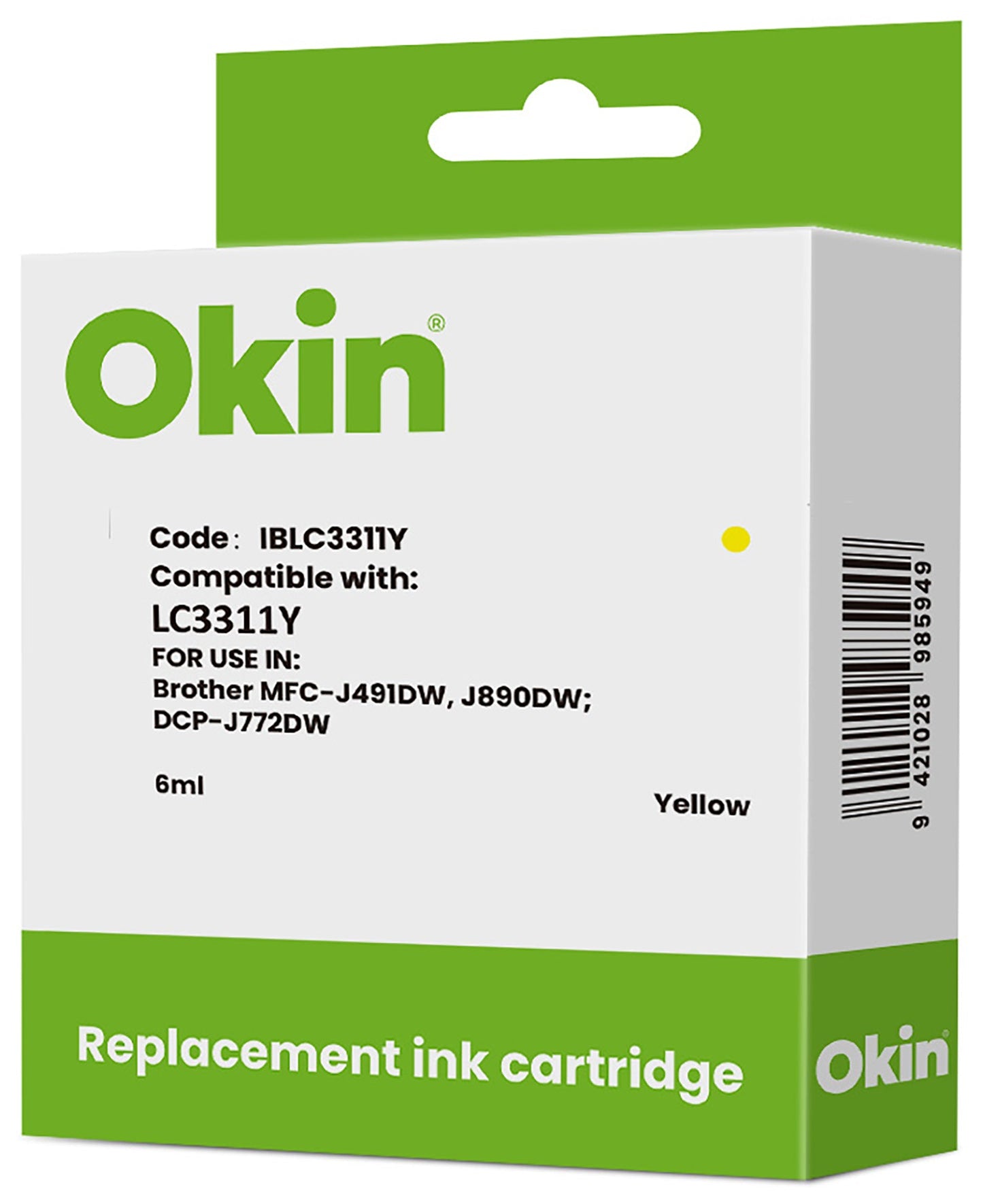 Okin Compatible Brother LC3311y Yellow Ink Cartridge