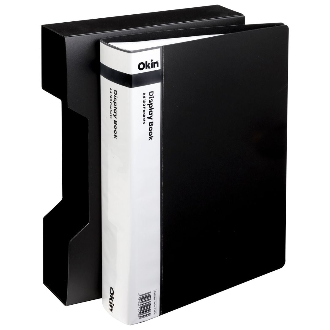 Okin Display Book A4 With Insert Spine 100 Pocket With Case