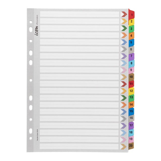 Icon Cardboard Indices With Reinforced Tabs 1-20