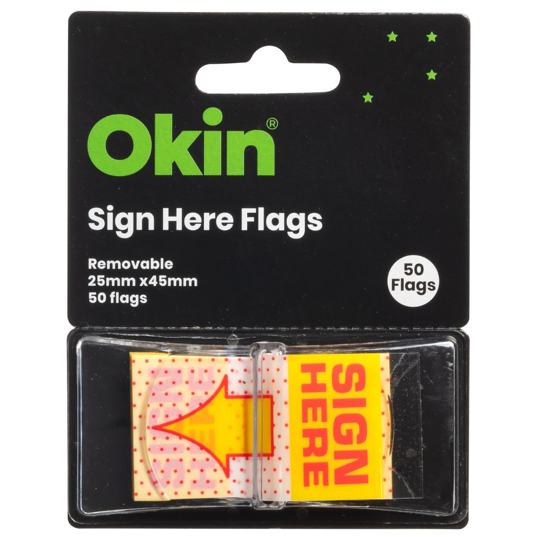 Okin Sign Here Pop-Up Flags