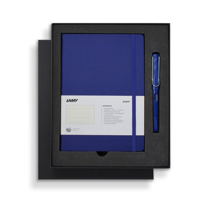 Lamy A5 Soft Cover Notebook + Blue Fountain Pen Gift Set