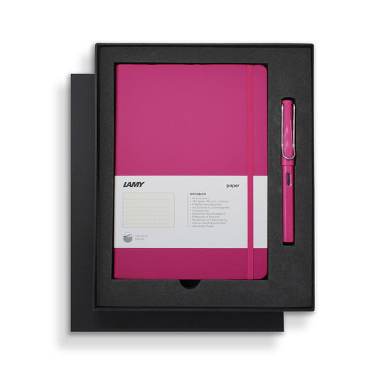 Lamy A5 Soft Cover Notebook + Pink Fountain Pen Gift Set