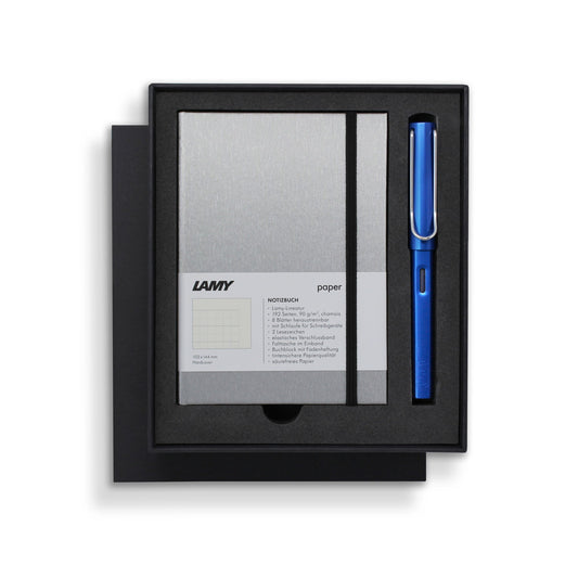 Lamy A6 Hard Cover Notebook + Ocean Blue Fountain Pen Gift Set