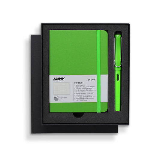 Lamy A6 Soft Cover Notebook + Green Fountain Pen Gift Set