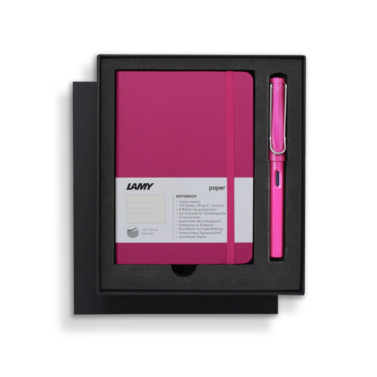Lamy A6 Soft Cover Notebook + Pink Fountain Pen Gift Set