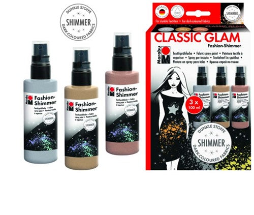 Marabu Fashion Shimmer Sprays Classic Glam Set of 3