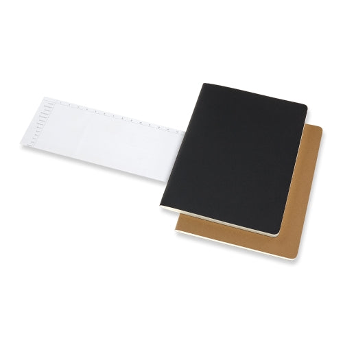 Moleskine Cahier Xtra Large Subject Black/Kraft Brown  Journals Pack Of 2