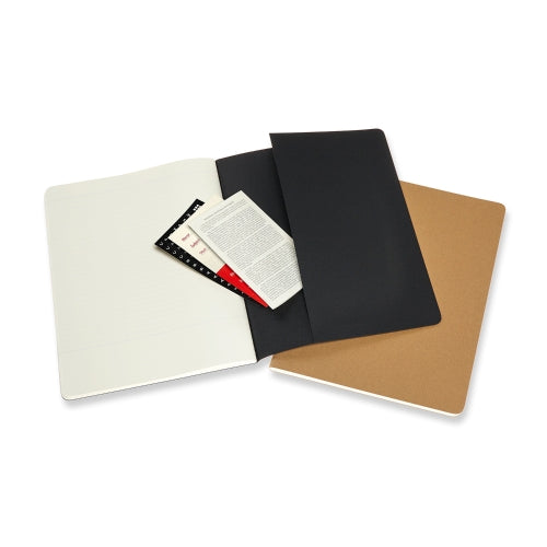 Moleskine Cahier Xtra Large Subject Black/Kraft Brown  Journals Pack Of 2