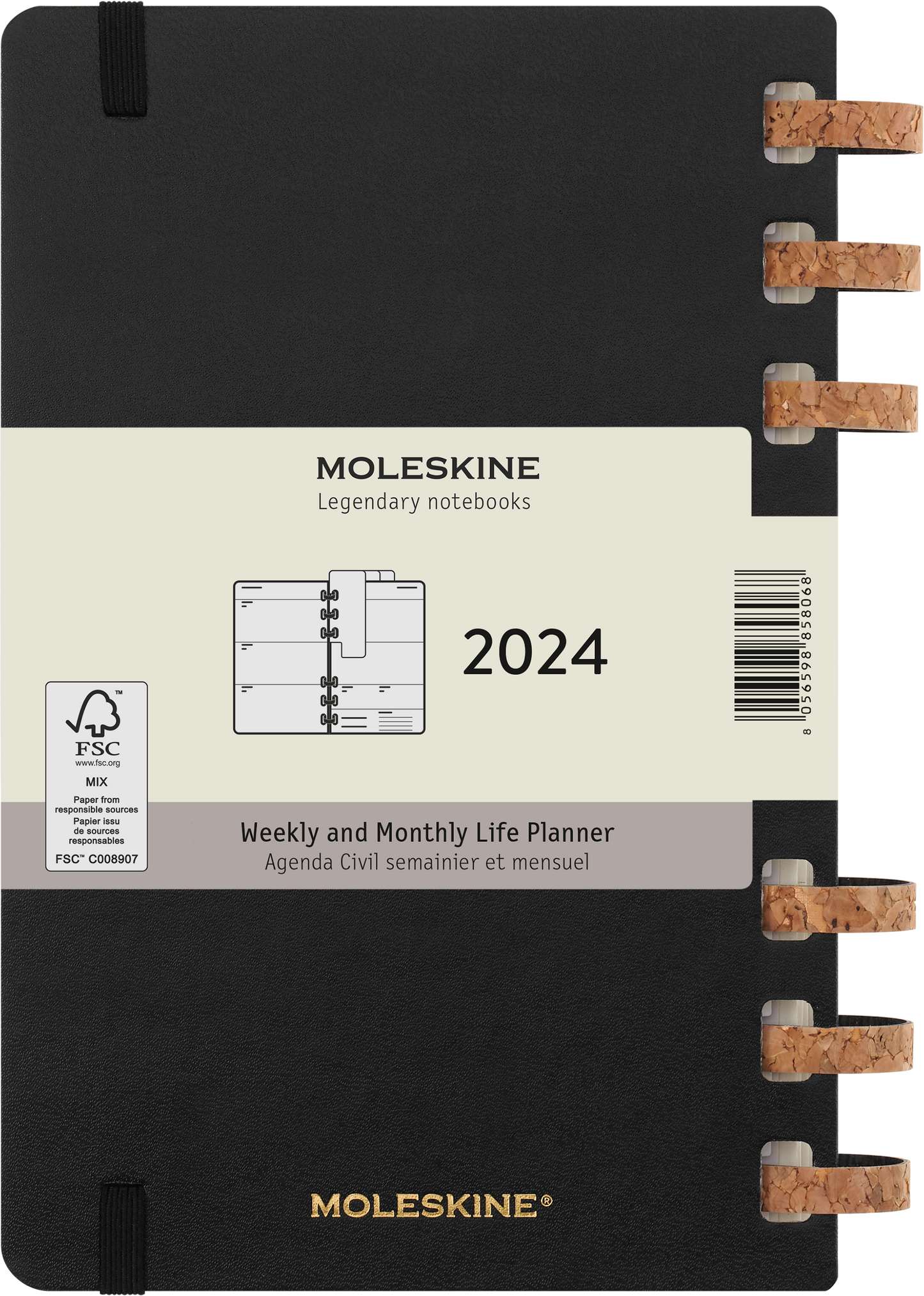 Moleskine 12 Month Spiral Planner HC Large Black