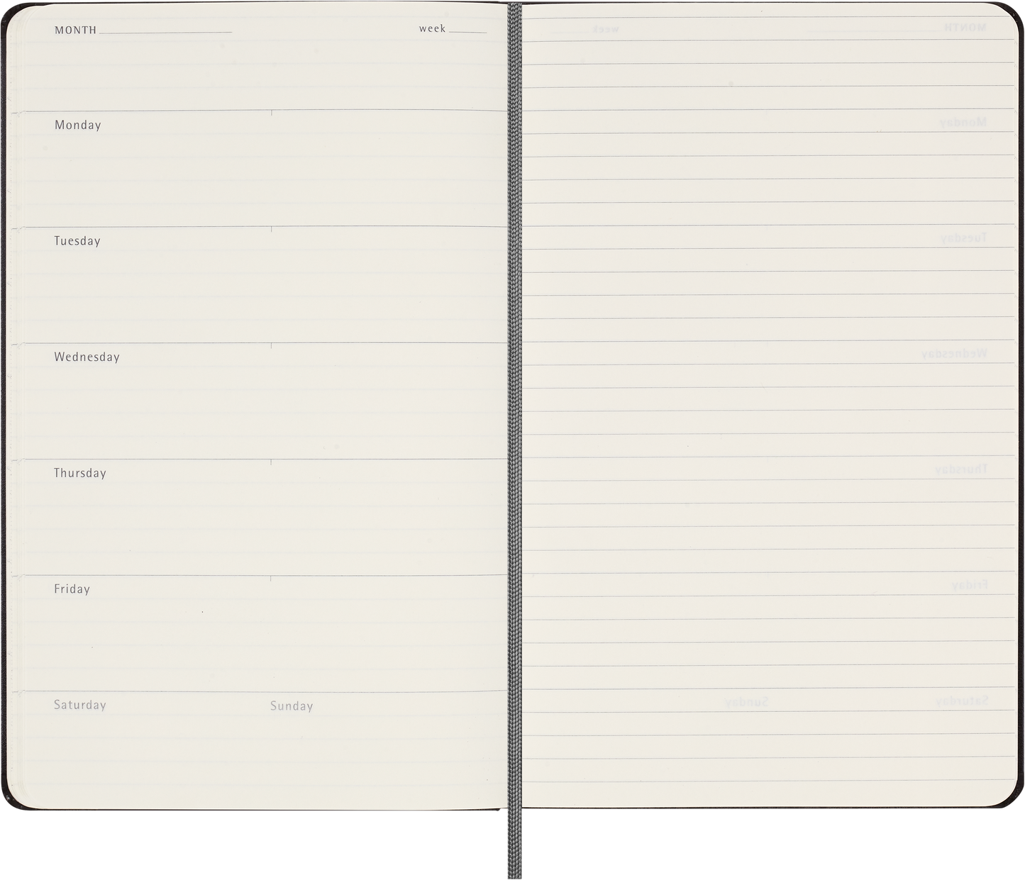 Moleskine Diary Undated Weekly + Notes HC Large Black