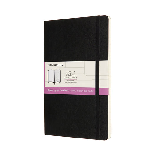 Moleskine Black Large Ruled + Plain Soft Cover Notebook