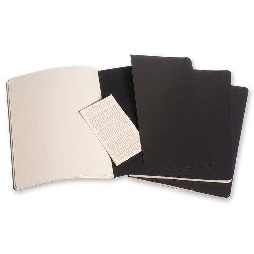 Moleskine Cahier Xtra Large Squared Black Journals Pack Of 3