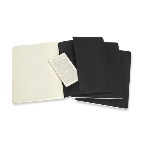 Moleskine Cahier Xtra Large Dot Black Journals Pack Of 3