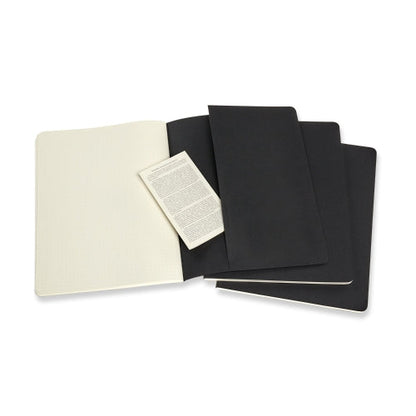 Moleskine Cahier Xtra Large Dot Black Journals Pack Of 3