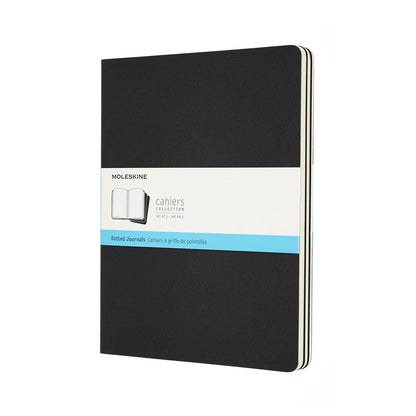 Moleskine Cahier Xtra Large Dot Black Journals Pack Of 3