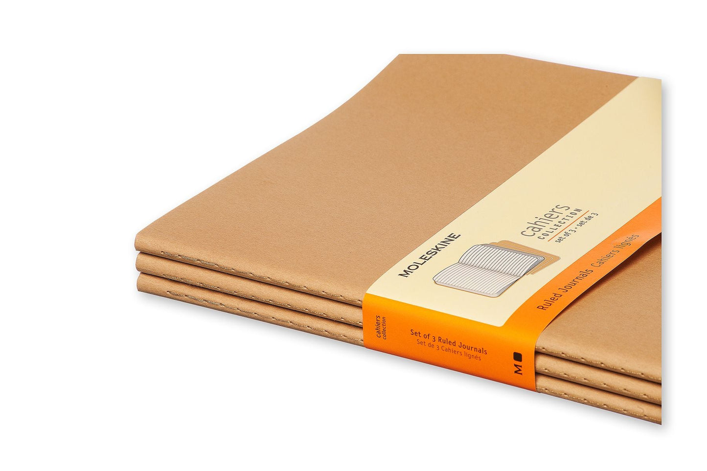 Moleskine X-large Kraft Brown Ruled Journals Pack of 3