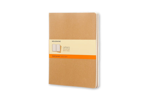 Moleskine X-large Kraft Brown Ruled Journals Pack of 3