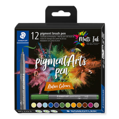 Staedtler Pigment Arts Brush Pen Set of 12 Nature