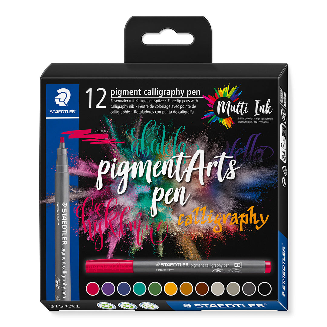Staedtler Pigment Arts Calligraphy Pen Set of 12 Assorted