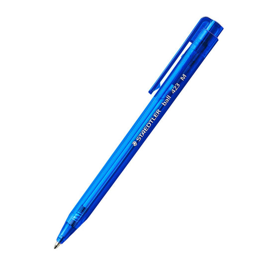 Staedtler Ballpoint Pen Triangular Retractable 423 M-3 Medium Tip Blue
