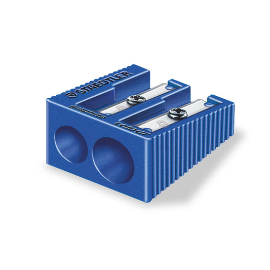 Staedtler Pencil Sharpener Plastic 510 60 Double Hole Blue