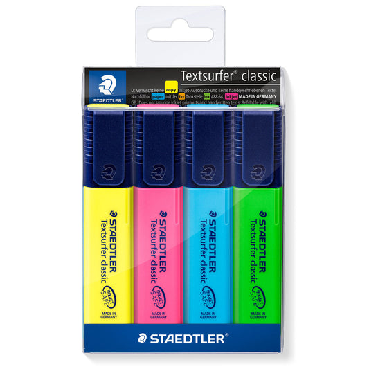 Staedtler Highlighter Textsurfer 364 WP4 Assorted Colours Pack of 4
