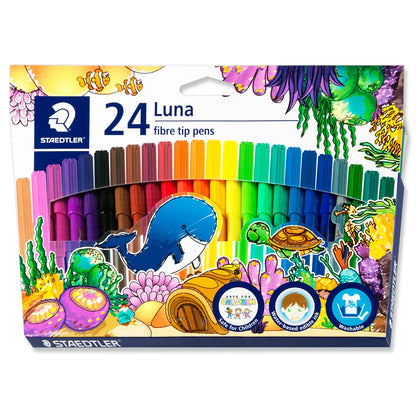 Staedtler Luna Fibre Tips Felt Pens 24 Shades