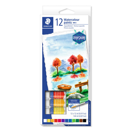 Staedtler Watercolour Paint Pack of 12 x 12ml Tubes