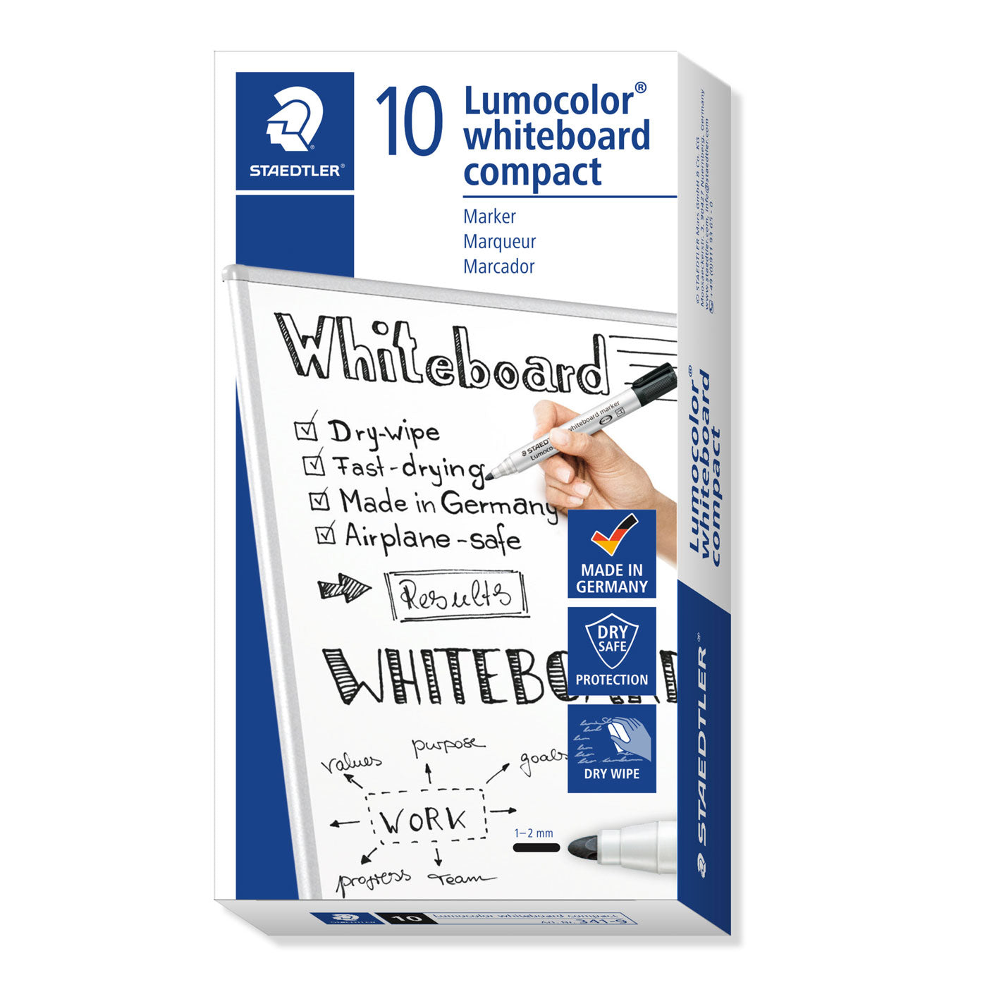 Staedtler Whiteboard Marker 341-9 Compact Lumocolor Fine Bullet Tip Black