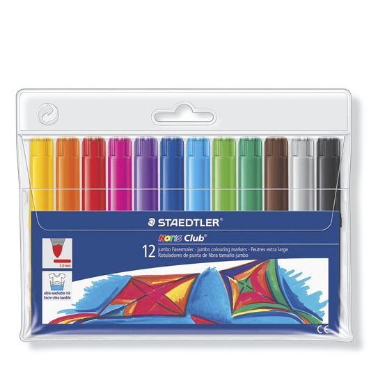 Staedtler Jumbo Fibre Tip Filt Pens 3.0mm  Noris Club Pack of 12
