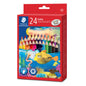 Staedtler Luna Jumbo Coloured Pencils + Free Sharpener 24 Pack