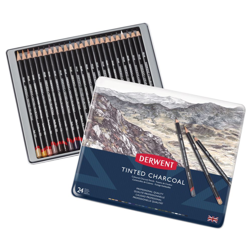 Derwent Tinted Charcoal Pencils Set of 24