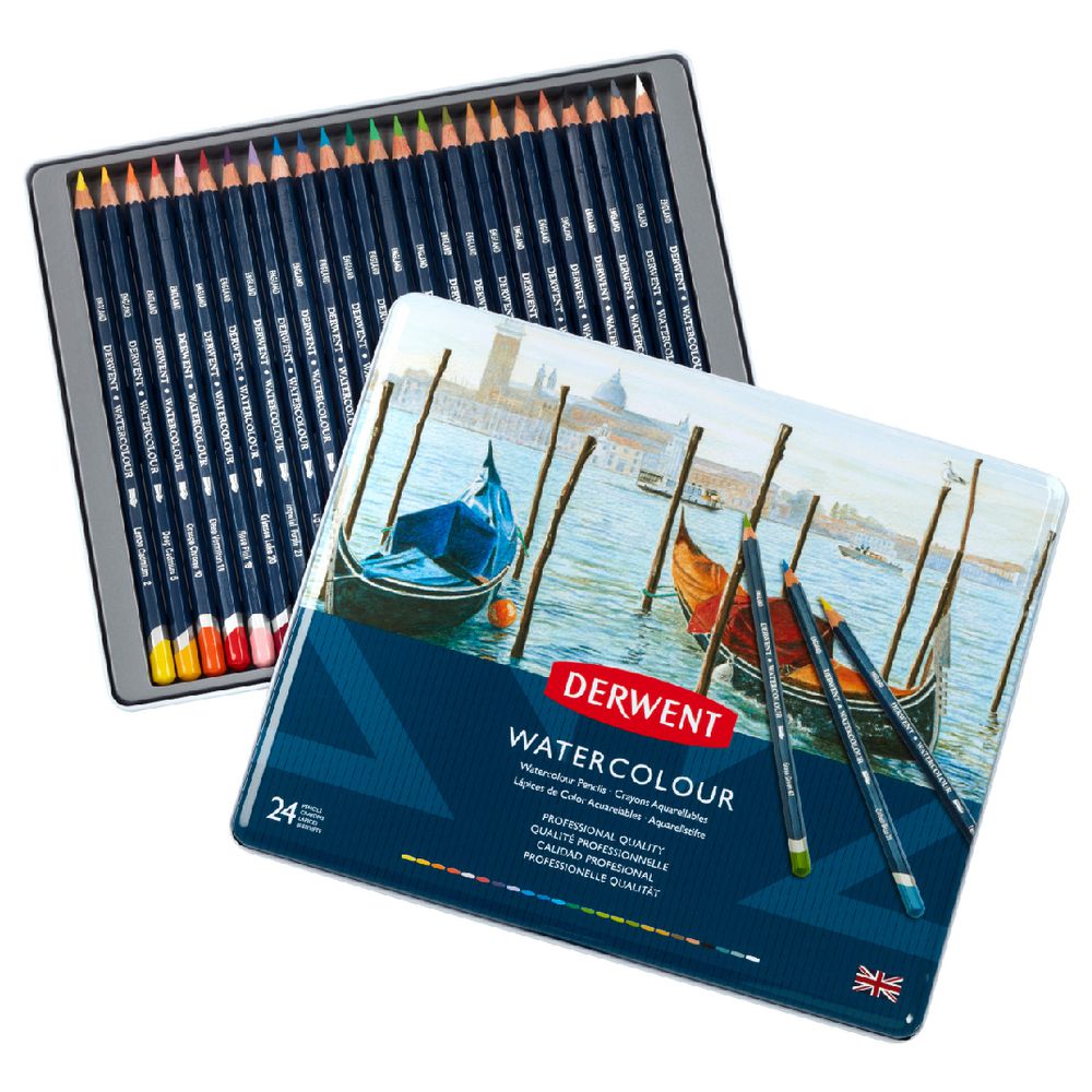 Derwent Watercolour Pencils Tin of 24