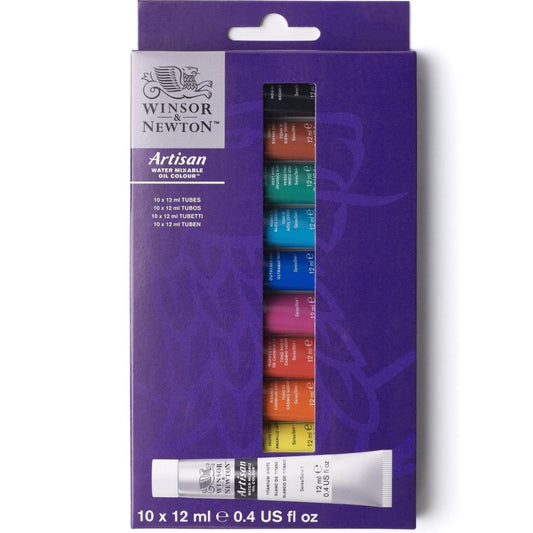 Winsor & Newton Artisan Water Mixable Oil Colour Paints 12ml Set Of 10