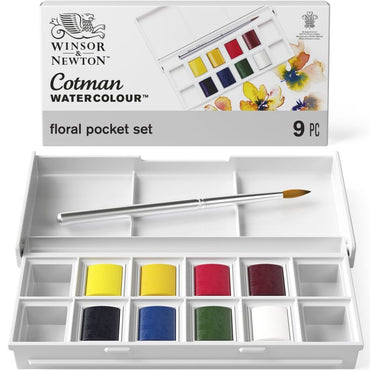Winsor & Newton Cotman Watercolour Floral Pocket Paints Set of 9 Pieces